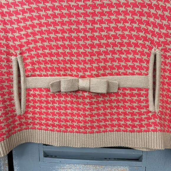 Janie and Jack Poncho Cape Herringbone Coral Tan Sz 6 NWT - Picture 3 of 10